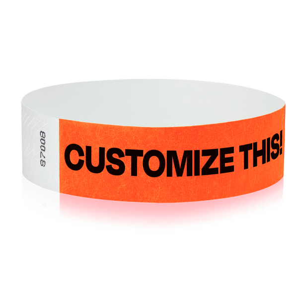 Event Wristbands Custom Tyvek Wristbands 3/4" Tyvek Custom Wristbands - Customizable - No Imprint Fee - Black Imprint Only