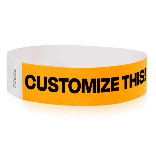 Event Wristbands Custom Tyvek Wristbands 3/4" Tyvek Custom Wristbands - Customizable - No Imprint Fee - Black Imprint Only