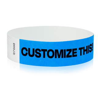 Event Wristbands Custom Tyvek Wristbands 3/4" Tyvek Custom Wristbands - Customizable - No Imprint Fee - Black Imprint Only