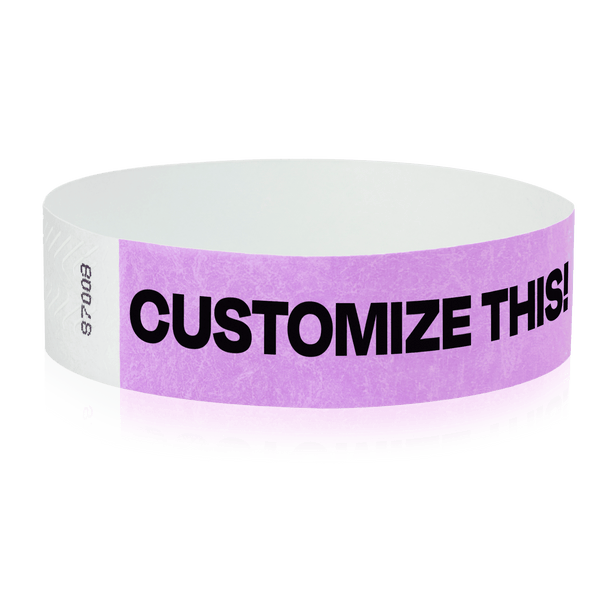 Event Wristbands Custom Tyvek Wristbands 3/4" Tyvek Custom Wristbands - Customizable - No Imprint Fee - Black Imprint Only