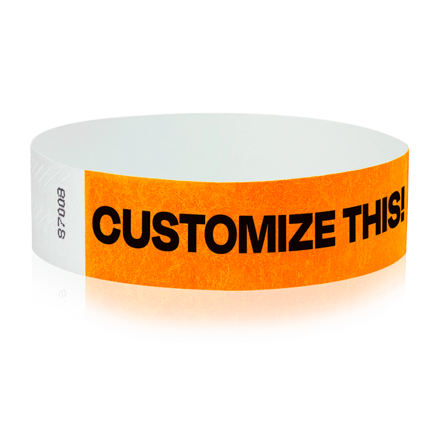 Event Wristbands Custom Tyvek Wristbands 3/4" Tyvek Custom Wristbands - Customizable - No Imprint Fee - Black Imprint Only