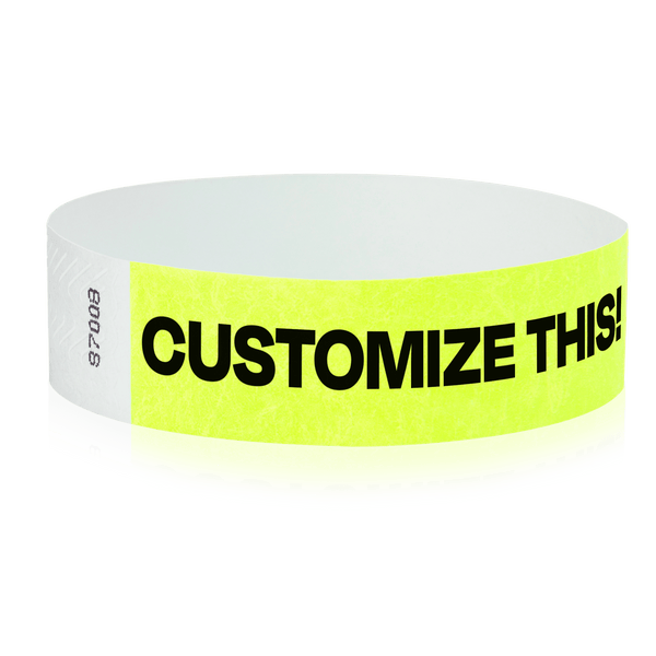 Event Wristbands Custom Tyvek Wristbands 3/4" Tyvek Custom Wristbands - Customizable - No Imprint Fee - Black Imprint Only