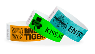Event Wristbands Custom Tyvek Wristbands 500 ($0.13 each) 1" Tyvek Custom Wristbands - Customizable - No Imprint Fee - Black Imprint Only