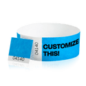 Event Wristbands Custom Tyvek Wristbands 500 / Neon Blue Custom 1" Tyvek Event Wristbands With Detachable Stub - Black Imprint Only