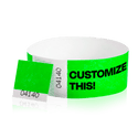 Event Wristbands Custom Tyvek Wristbands 500 / Neon Green Custom 1" Tyvek Event Wristbands With Detachable Stub - Black Imprint Only