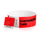Event Wristbands Custom Tyvek Wristbands 500 / Neon Red Custom 1" Tyvek Event Wristbands With Detachable Stub - Black Imprint Only