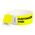 Event Wristbands Custom Tyvek Wristbands 500 / Neon Yellow Custom 1" Tyvek Event Wristbands With Detachable Stub - Black Imprint Only