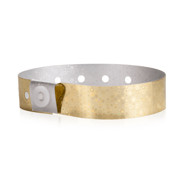 Event Wristbands Holographic Plastic 100 / Gold 3/4" Holographic Plastic Wristbands - Solid Colors