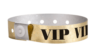 Event Wristbands Holographic Plastic 100 / Gold 3/4" Holographic Plastic Wristbands - VIP Design