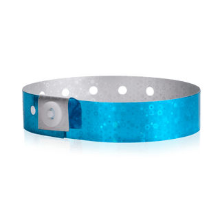 Event Wristbands Holographic Plastic 100 / Neon Blue 3/4" Holographic Plastic Wristbands - Solid Colors