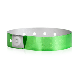 Event Wristbands Holographic Plastic 100 / Neon Green 3/4" Holographic Plastic Wristbands - Solid Colors