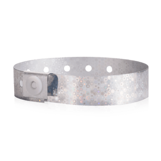 Event Wristbands Holographic Plastic 100 / Silver 3/4" Holographic Plastic Wristbands - Solid Colors
