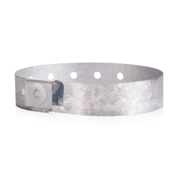 Event Wristbands Holographic Plastic 100 / Silver 3/4" Holographic Plastic Wristbands - Solid Colors
