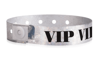 Event Wristbands Holographic Plastic 100 / Silver 3/4" Holographic Plastic Wristbands - VIP Design