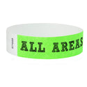Event Wristbands Holographic Plastic Access All Areas / Neon Green / 100 Security Access Wristbands