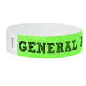 Event Wristbands Holographic Plastic General Admission / Neon Green / 100 Security Access Wristbands