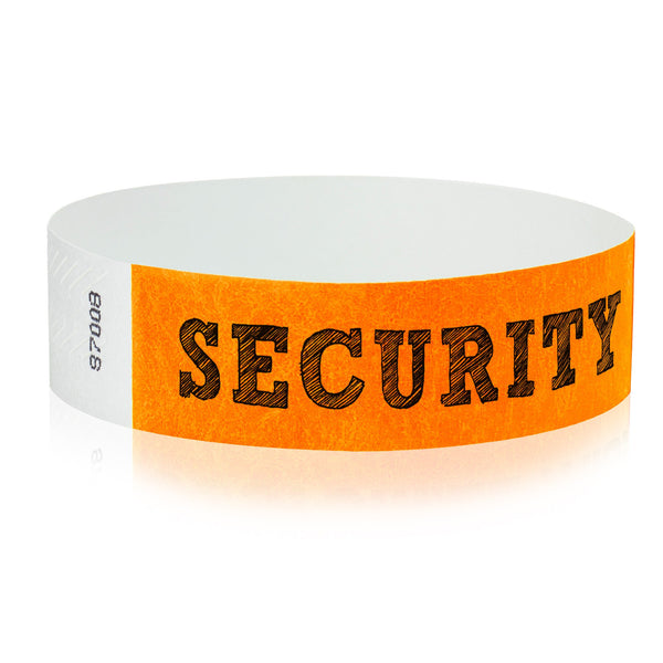 Event Wristbands Holographic Plastic Security / Neon Orange / 100 Security Access Wristbands