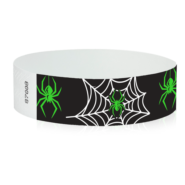 Event Wristbands Tyvek Stock - Holiday 500 / Limited Series / Green Spiders Tyvek® Limited Series Wristbands