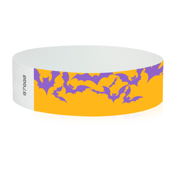 Event Wristbands Tyvek Stock - Holiday 500 / Limited Series / Purple Bats Tyvek® Limited Series Wristbands