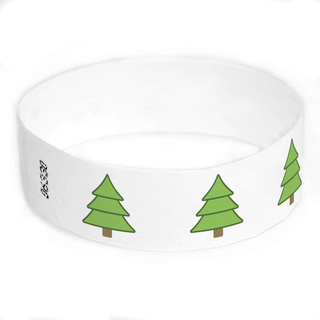 Event Wristbands Tyvek Stock - Holiday Christmas Tree Color / White / 100 3/4