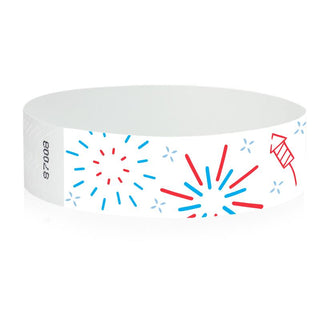 Event Wristbands Tyvek Stock - Holiday USA Fireworks / 500 Tyvek Patriotic Event Wristbands