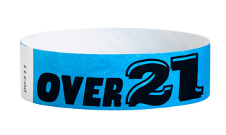 Event Wristbands Tyvek Stock - Over 21 3/4" Tyvek Wristbands Pre-Printed Over 21