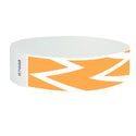Event Wristbands Tyvek Stock - Pre-Printed Zig Zag / Neon Orange / 100 3/4" Tyvek Wristbands Pre-Printed Designs