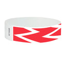 Event Wristbands Tyvek Stock - Pre-Printed Zig Zag / Neon Red / 100 3/4" Tyvek Wristbands Pre-Printed Designs