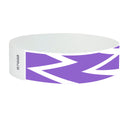 Event Wristbands Tyvek Stock - Pre-Printed Zig Zag / Purple / 100 3/4" Tyvek Wristbands Pre-Printed Designs