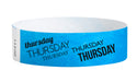 Event Wristbands Tyvek Stock - PrePrinted Pre-Printed Days of the Week Wristbands