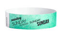 Event Wristbands Tyvek Stock - PrePrinted Pre-Printed Days of the Week Wristbands