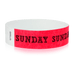 Event Wristbands Tyvek Stock - PrePrinted Sunday / Neon Red / 100 Pre-Printed Days of the Week Wristbands