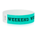 Event Wristbands Tyvek Stock - PrePrinted Weekend / Aqua / 100 Pre-Printed Days of the Week Wristbands