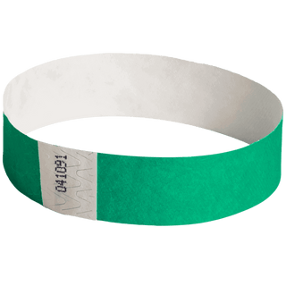 Event Wristbands Tyvek Stock - Solid 100 / Pantone Green Color Paper Event Wristbands
