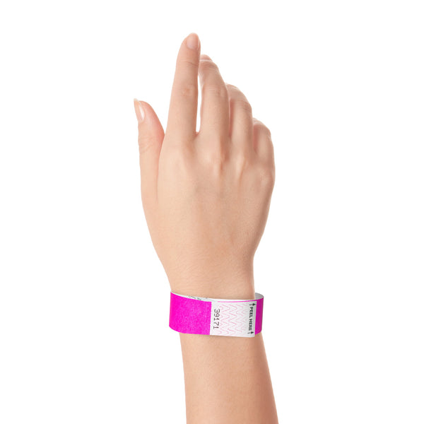 Event Wristbands Tyvek Stock Tab Free 1" Tab Free  Tyvek Wristbands - Solid Colors