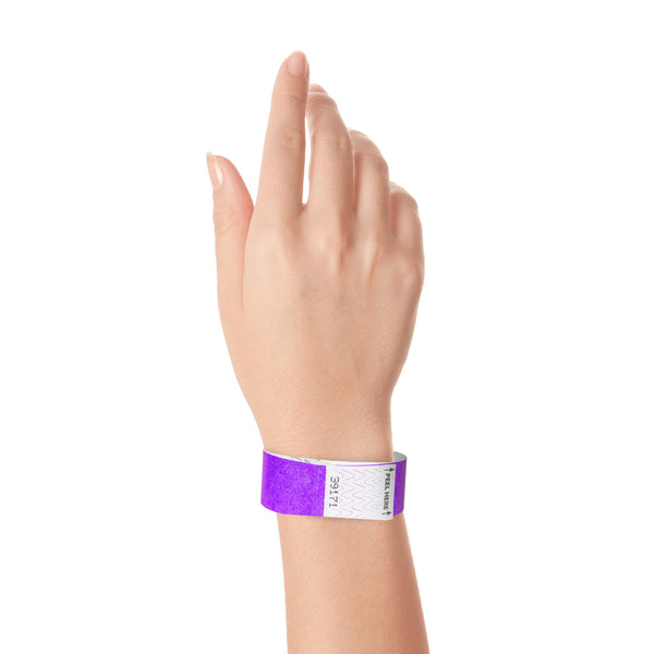 Event Wristbands Tyvek Stock Tab Free 1" Tab Free  Tyvek Wristbands - Solid Colors