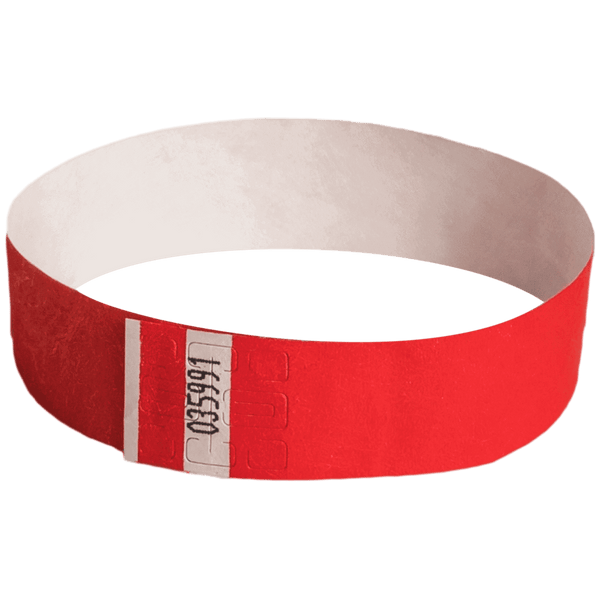 Event Wristbands Tyvek Stock Tab Free Bright Red / 100 1