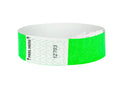 Event Wristbands Tyvek Stock Tab Free Neon Green / 100 3/4" Tab Free  Tyvek Wristbands - Solid Colors