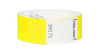 Event Wristbands Tyvek Stock Tab Free Neon Yellow / 500 1" Tab Free  Tyvek Wristbands - Solid Colors