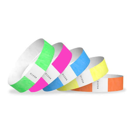 Event Wristbands Tyvek Stock - Variety Solid / Variety Pack / 500 Variety Pack of 500 3/4" Tyvek Wristbands