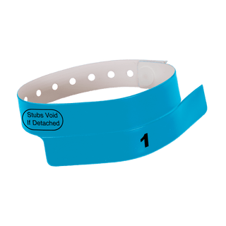 Event Wristbands Vinyl Tear-Off Tab 1 Tab / Neon Blue / 500 Tear-Off Tab Wristbands