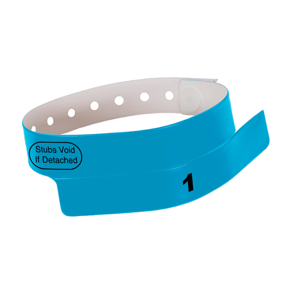Event Wristbands Vinyl Tear-Off Tab 1 Tab / Neon Blue / 500 Tear-Off Tab Wristbands