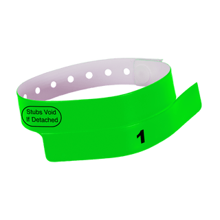 Event Wristbands Vinyl Tear-Off Tab 1 Tab / Neon Green / 500 Tear-Off Tab Wristbands