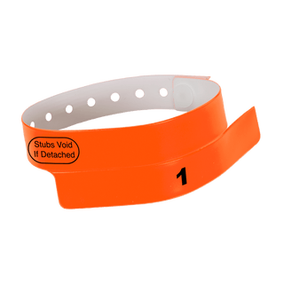 Event Wristbands Vinyl Tear-Off Tab 1 Tab / Neon Orange / 500 Tear-Off Tab Wristbands