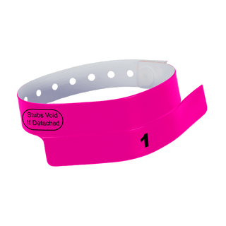 Event Wristbands Vinyl Tear-Off Tab 1 Tab / Neon Pink / 500 Tear-Off Tab Wristbands