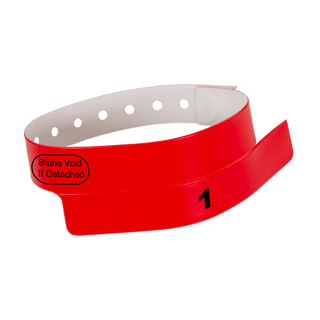 Event Wristbands Vinyl Tear-Off Tab 1 Tab / Neon Red / 500 Tear-Off Tab Wristbands