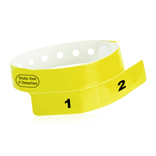 Event Wristbands Vinyl Tear-Off Tab 2 Tab / Neon Yellow / 500 Tear-Off Tab Wristbands