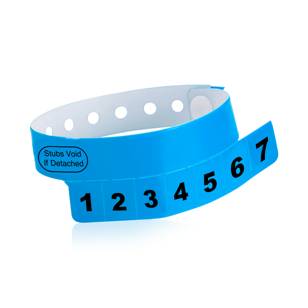 Event Wristbands Vinyl Tear-Off Tab 7 Tab / Neon Blue / 500 Tear-Off Tab Wristbands