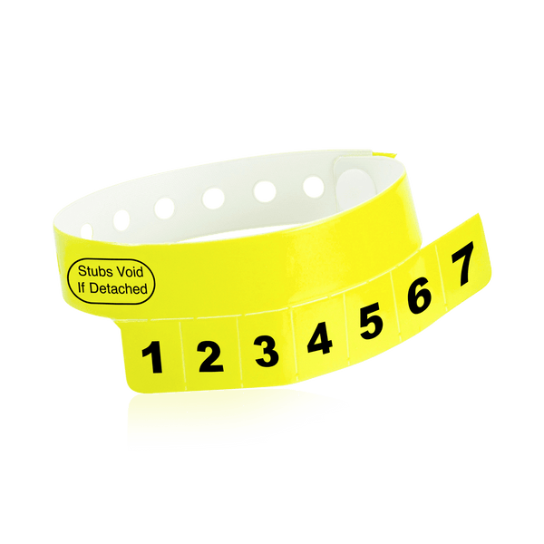 Event Wristbands Vinyl Tear-Off Tab 7 Tab / Neon Yellow / 500 Tear-Off Tab Wristbands
