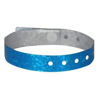 Event Wristbands Holographic Plastic 100 / Bright Blue 3/4" Holographic Plastic Wristbands - Solid Colors